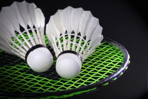 shuttlecock and badminton